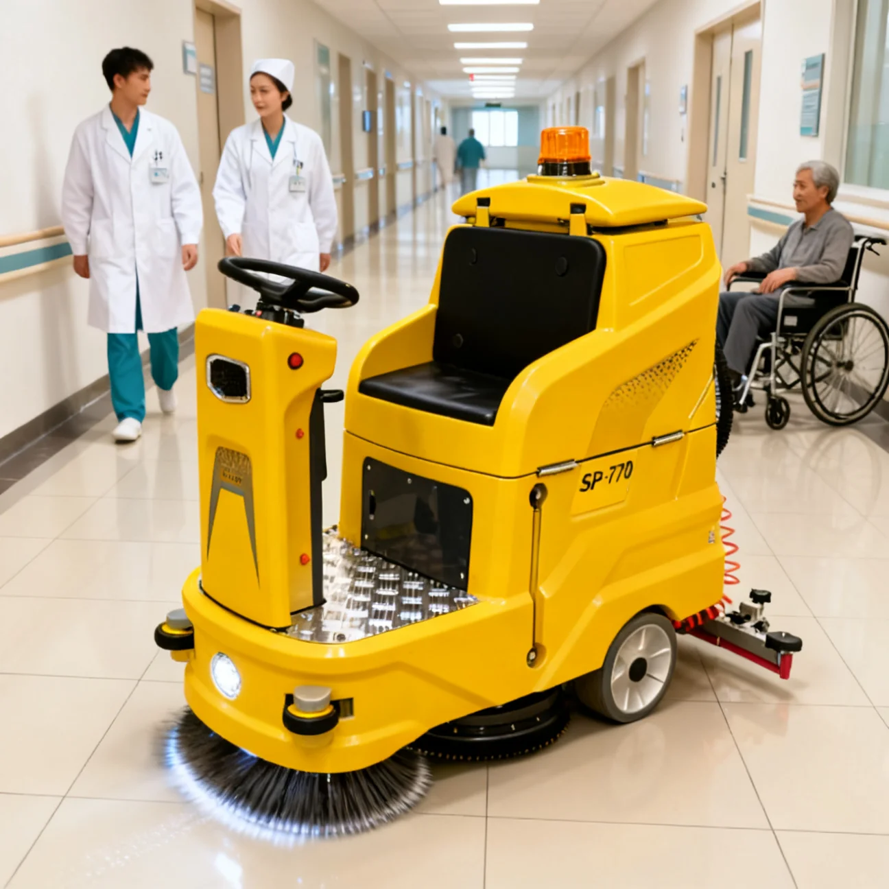 Customized 770 Single-Scrub Floor Cleaner Standard Configuration Ride-On Industrial Floor Scrubber For Workshop And Commercial