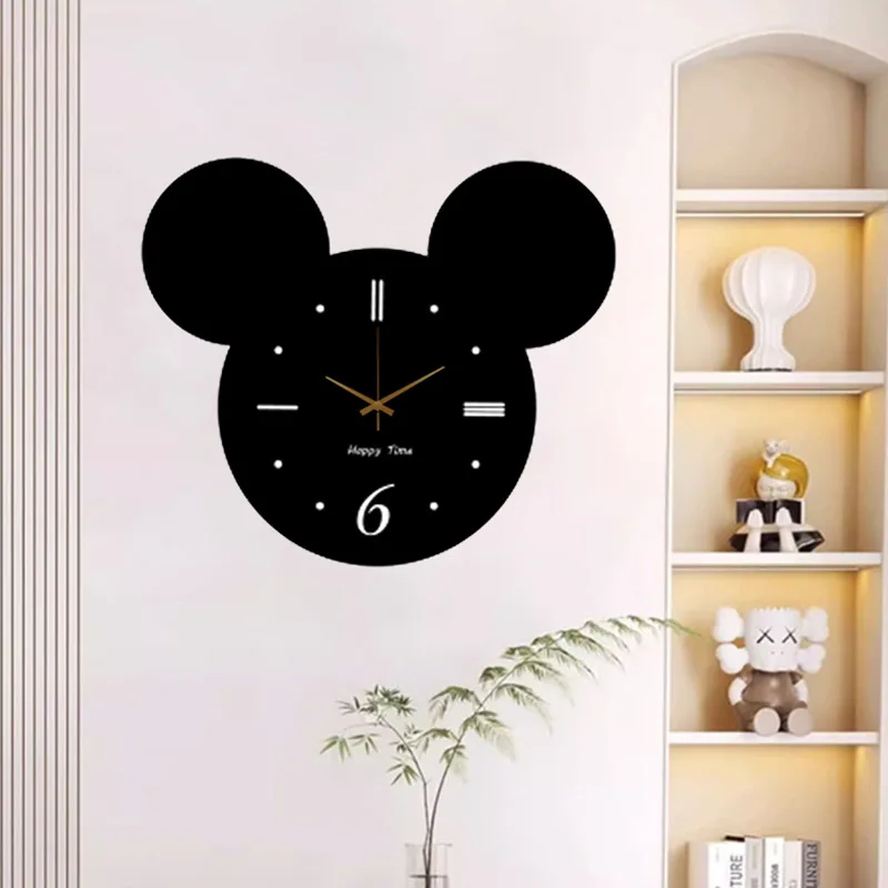 Mickey Watch Reloj De Pared Wall Art Decor Clock Saat Modern Design Living Room Decoration Loudspeaker Mute Watch Wanduhr