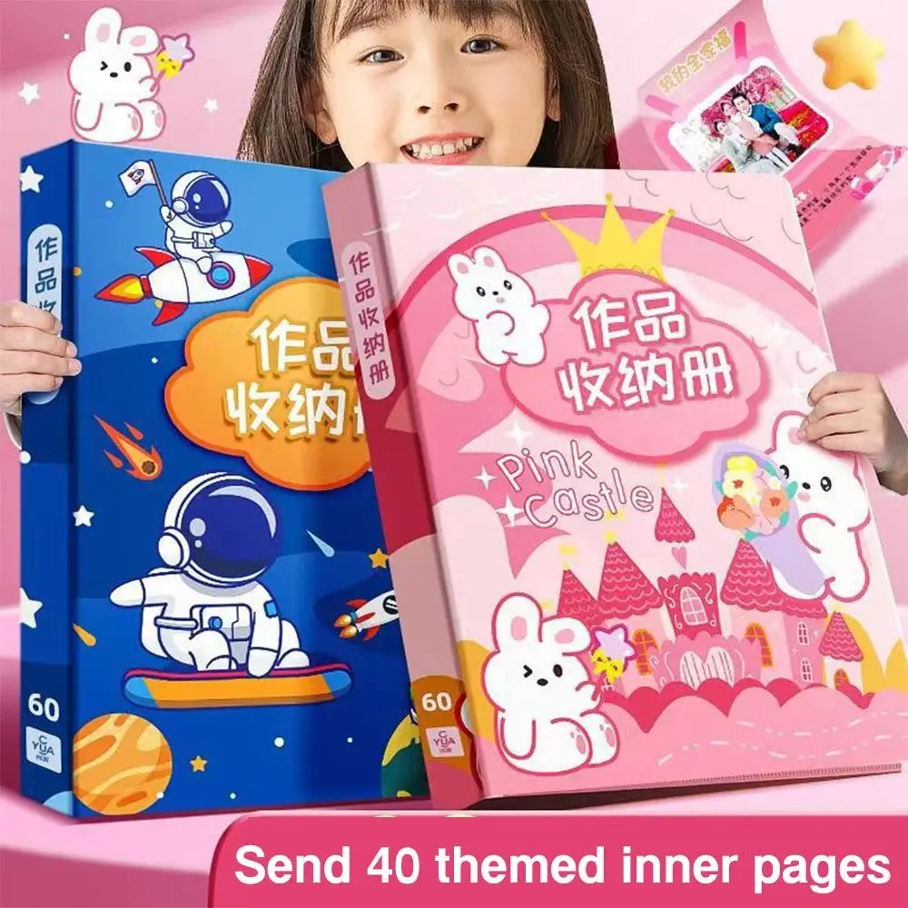 

Cartoon Loose-leaf A4 Portable Waterproof Painting Paper Storage Bag Astronaut/Rabbit Drawing Bag Student Gift