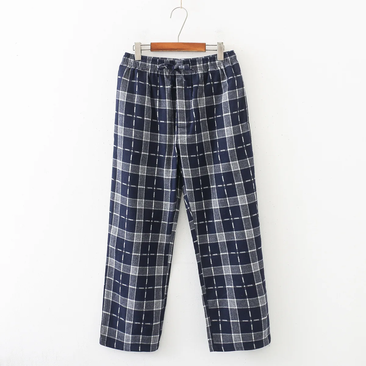 Spring and Autumn New Men's Trousers 100% Cotton Plaid Pajama Pants Cotton Casual Home Pants Plaid Trousers Men Pajama Pants