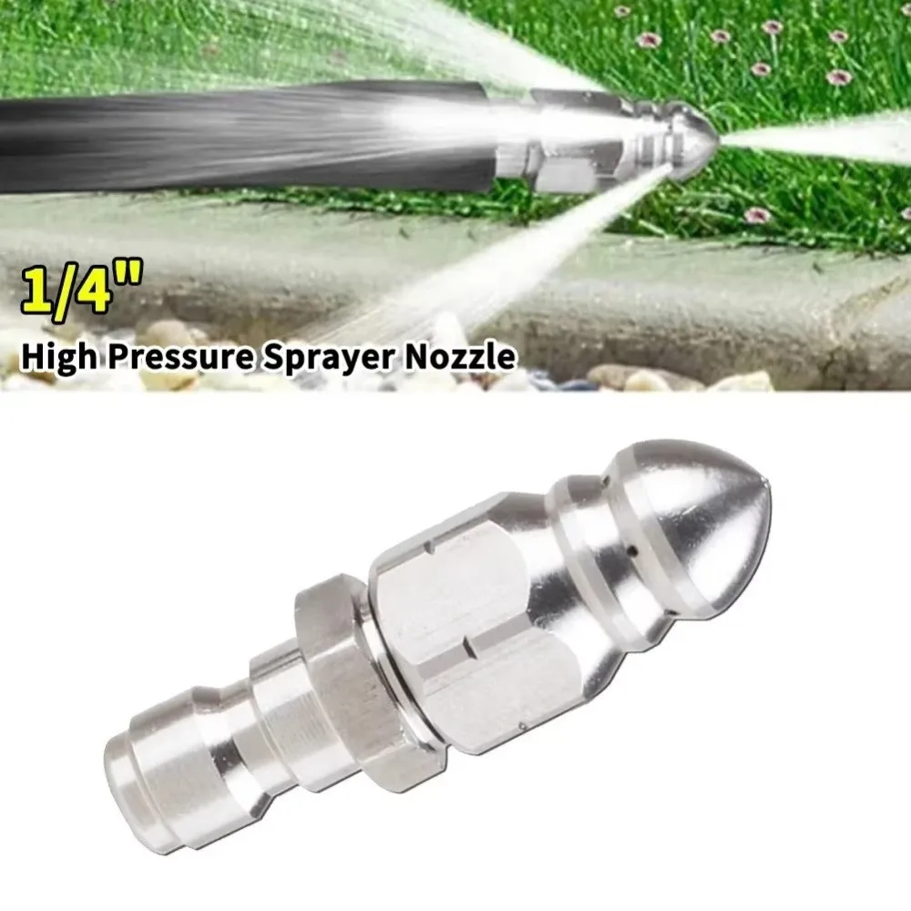 1/4" Fast Plug High Pressure Sprayer Nozzle Portable 5000psi Pressure Washer Nozzle Mouse Head Fast Connection