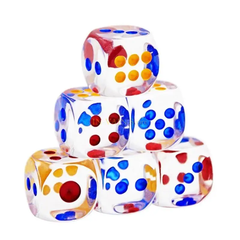 

M5TC прозрачные акриловые кубики 6 -боковые кости цифровые номера кубики круглый угол для ребенка