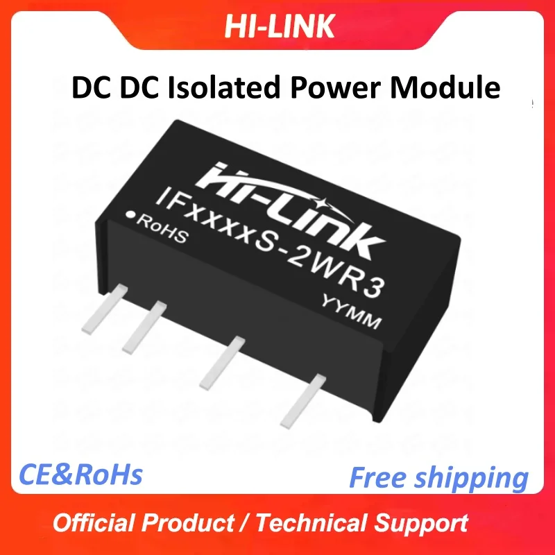 

Hi-link DC‑DC Isolated Power Supply IF0505S‑1WR3 IF0503/09/12/15/24S‑1W/2W with Short‑circuit Protection