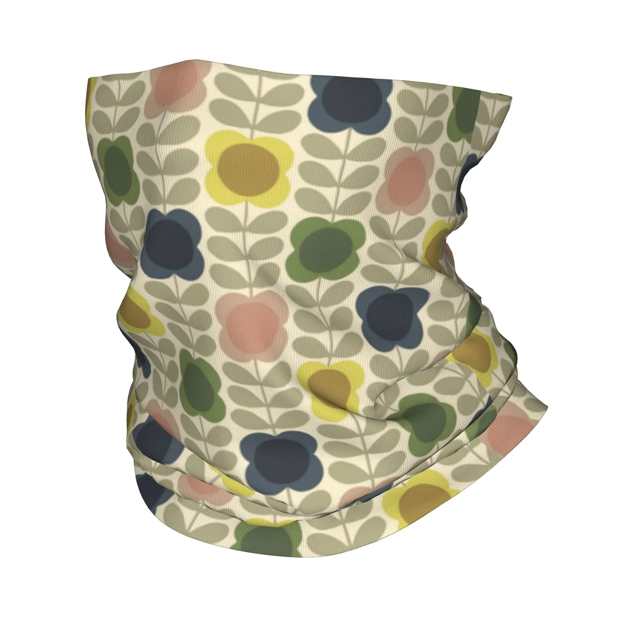 Orla Kiely Summer Flower Stem Bandana Winter Neck Warmer Windproof Wrap Face Scarf for Ski Scandinavian Pattern Gaiter Headband