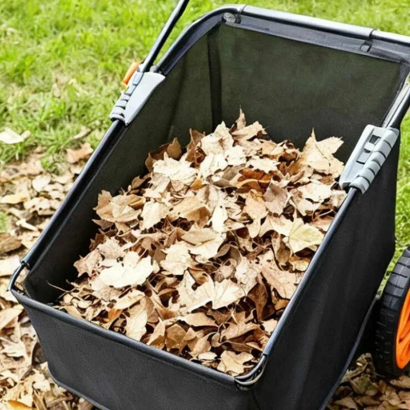 Garden Hand Push Lawn Sweeper Dethatcher Machine for Removing Thatch, Leaves and Dead Grass