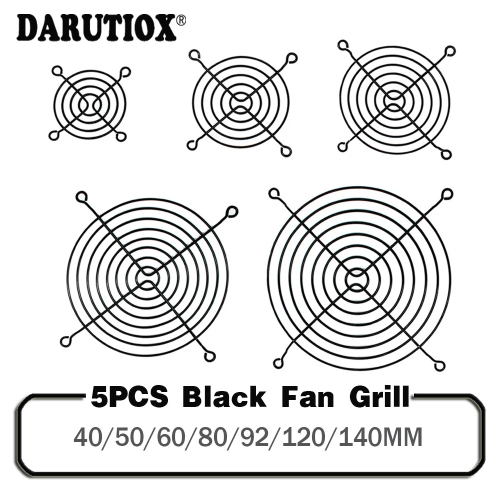 

5 Pieces 60mm 80mm 90mm 92mm 120mm 140mm Fan Grills Metal Mesh Finger Guard Protective Net Fan Grill Computer Case Fan Grill