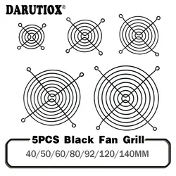 5 Pieces 60mm 80mm 90mm 92mm 120mm 140mm Fan Grills Metal Mesh Finger Guard Protective Net Fan Grill Computer Case Fan Grill