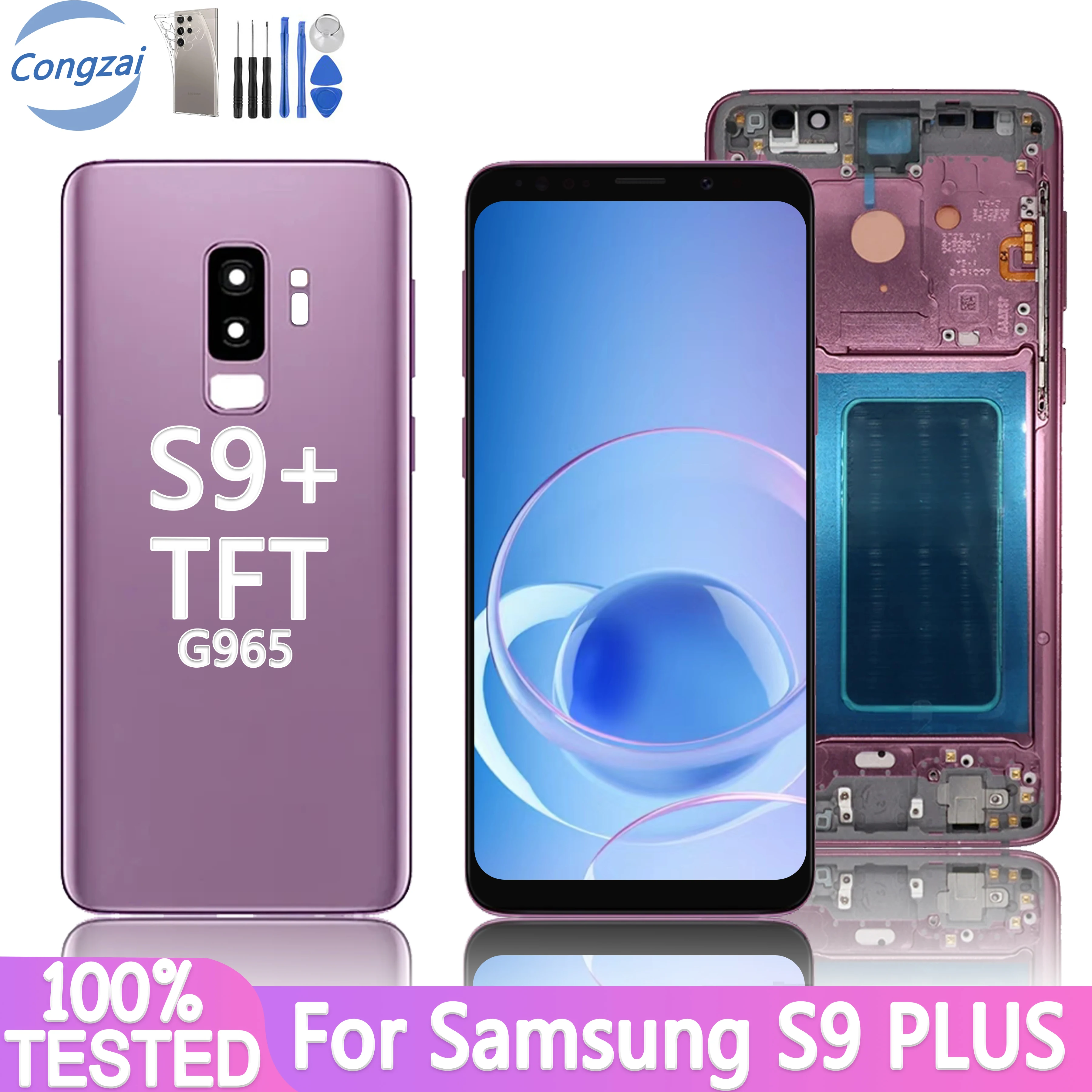 

НОВЫЙ TFT для Samsung Galaxy S9 Plus G965 G965B G965F G965U ЖК-дисплей с цифровым преобразователем сенсорного экрана в сборе, дисплей без отпечатков пальцев