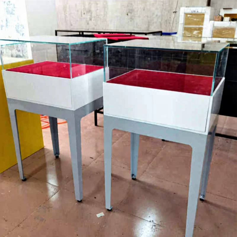 

Customize.Luxury Glass Jewelry Store Showcase Stainless Steel Display Cases with LED Lighting Jewellery Shops