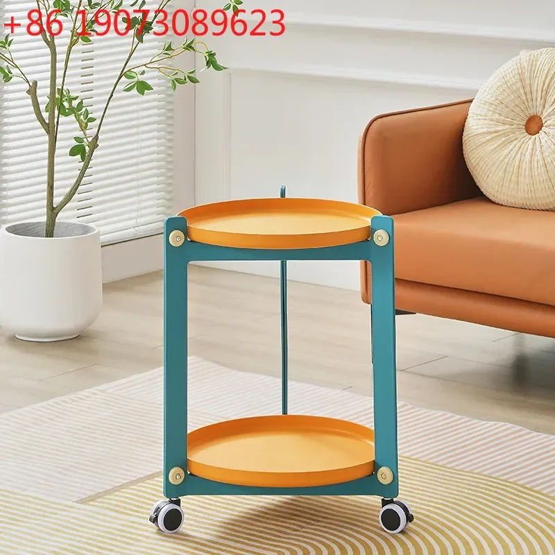 

Living Room Mobile Round Coffee Table Nordic Creative Home Cart
