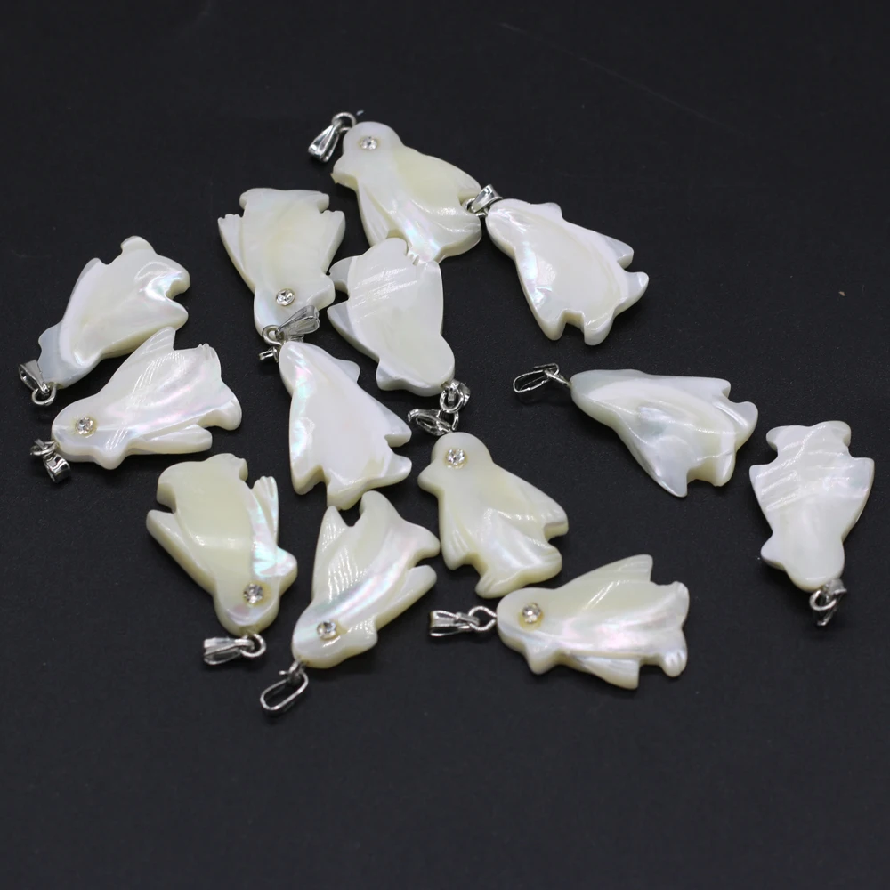 5pcs Multiple Shape Natural White Shell Pendant Mother of Pearl Shell Pendant Charms for Jewelry Making DIY Necklace Accessories