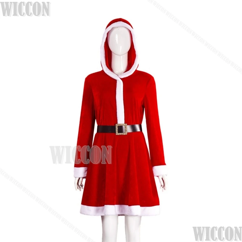 2026 فستان عيد الميلاد الأحمر الجديد هود فستان الحفلات المسائية الأحداث مرحلة الأداء الزي تأثيري امرأة هالوين كرنفال الزي #2