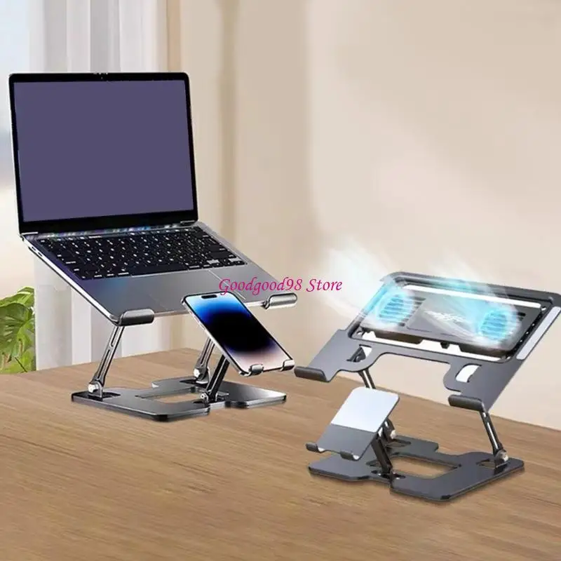 Adjustable Laptop Phone Cooling Stand 2 in 1 Foldable Laptop Tablets Holder