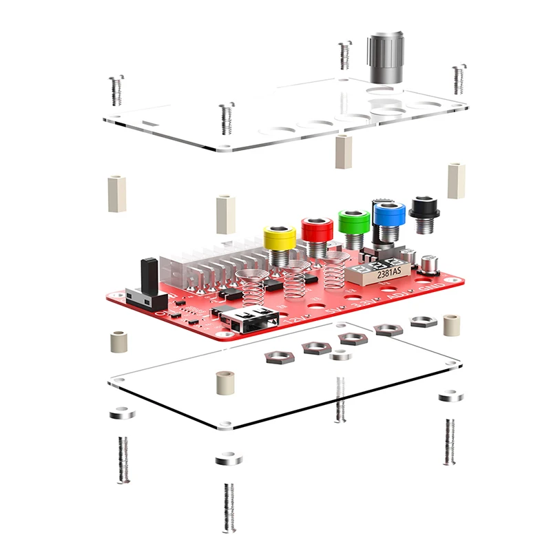 Divisor de fuente de alimentación ATX de 24 Pines, Kit de caja acrílica, perilla de voltaje ADJ, interruptor de Sensor táctil, módulo de alimentación, adaptador de placa de ruptura, nuevo