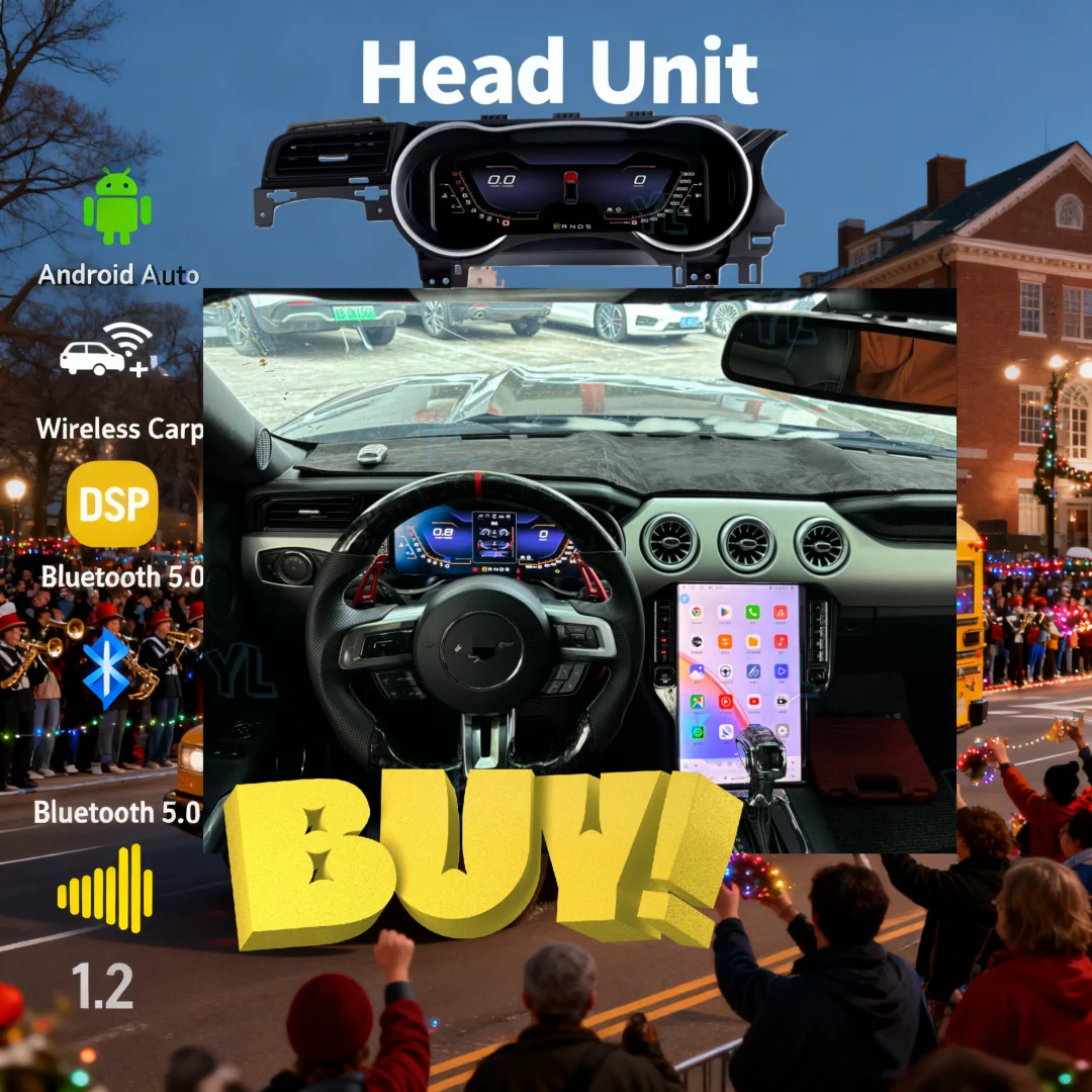 

14,5-дюймовый сенсорный автомобильный радиоприемник для Ford Mustang 2015-2021 с Android Auto, GPS-навигацией, мультимедиа, видео, стерео, 4G, головное устройство