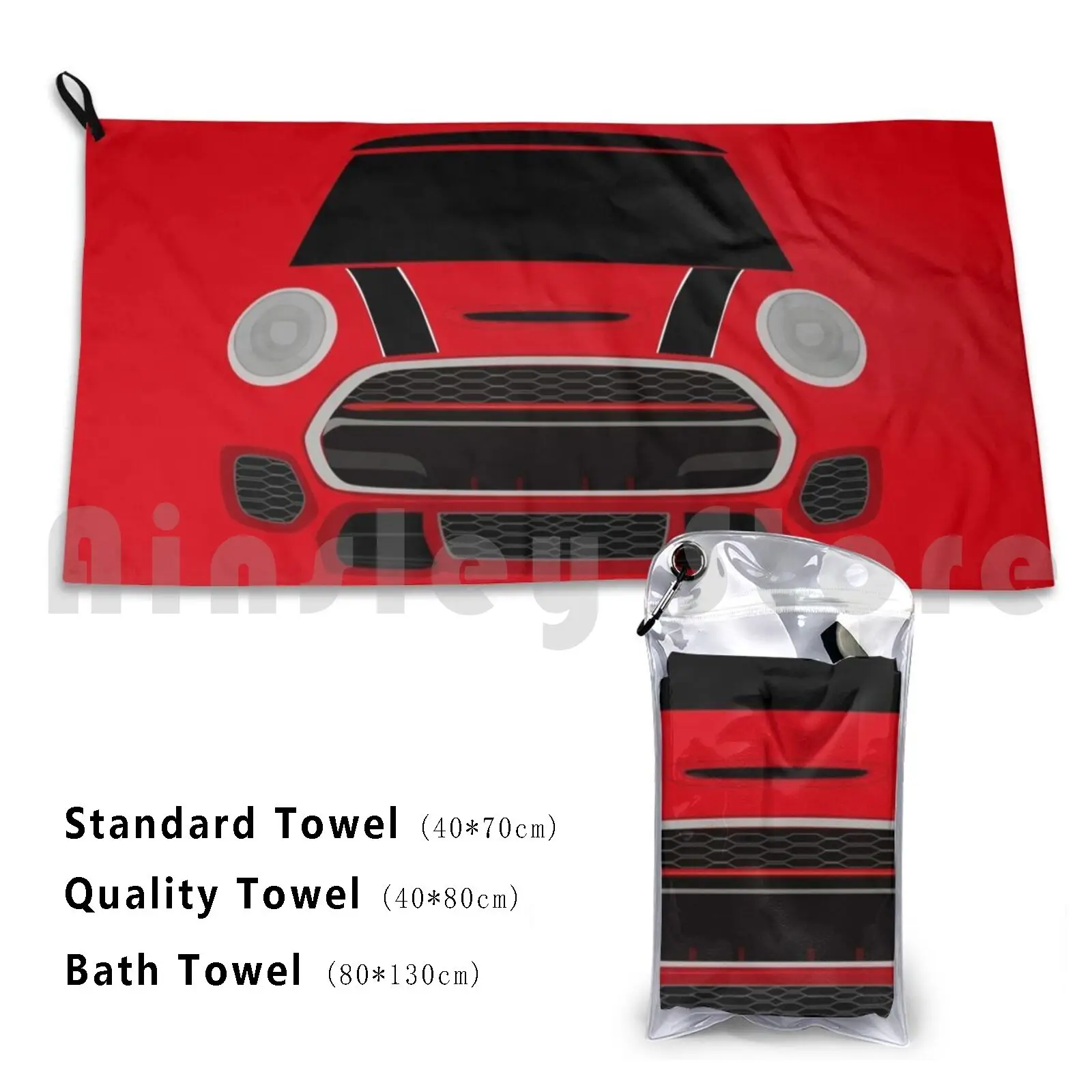 Red Italian Job Beach Towel Quick Dry Quality Towel Mini Jcw Mini John Cooper Works John Cooper Jcw German English