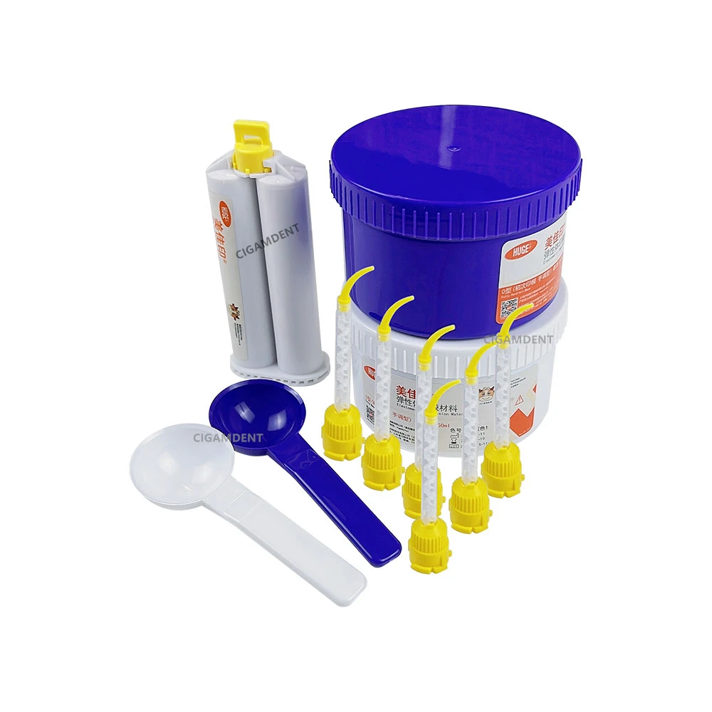 Dental Silicone Impression Material Light Body Disposable Impression Mixing Tips Tubes Yellow Intraoral Tip Putty