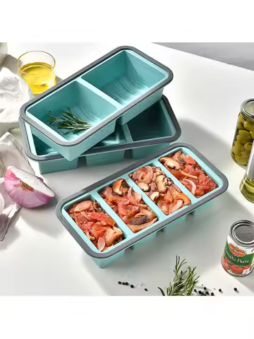 2/3/4 Grid Silicone Lunchbox Wheat Straw Compartmentalized Picnic Storage Boxs Durable Dinnerware Lunch Box