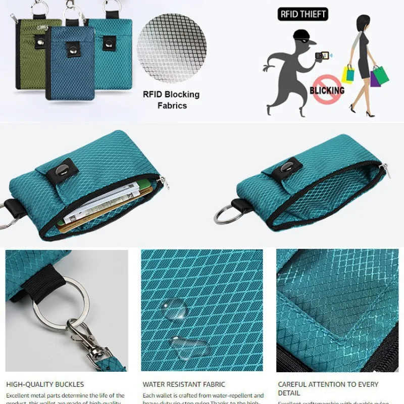 Waterproof Nylon Travel Wallet Shoulder Neck Bag Crossbody Messenger Document Passport Holder Belt Pouch Outdoor Hiking Camping