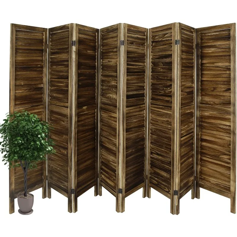 

Room Divider 8 Panel，5.6ft Tall Wood Partition Room Dividers and Folding Privacy Screens，Separators Divider Wall Fully Assembled