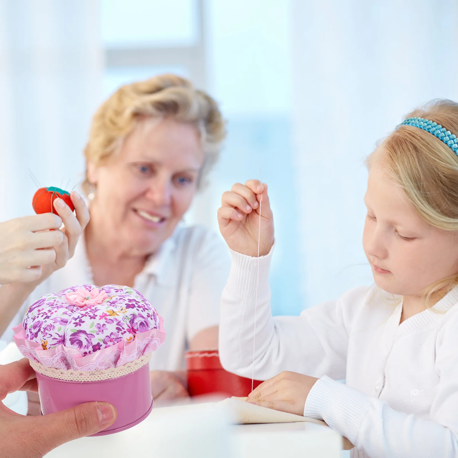 

Pumpkin Shaped Sewing Pin Box Purple Needle Storage Jar Ball Head Quilting Pins Cushion For Home Office Diy Craft Fabric