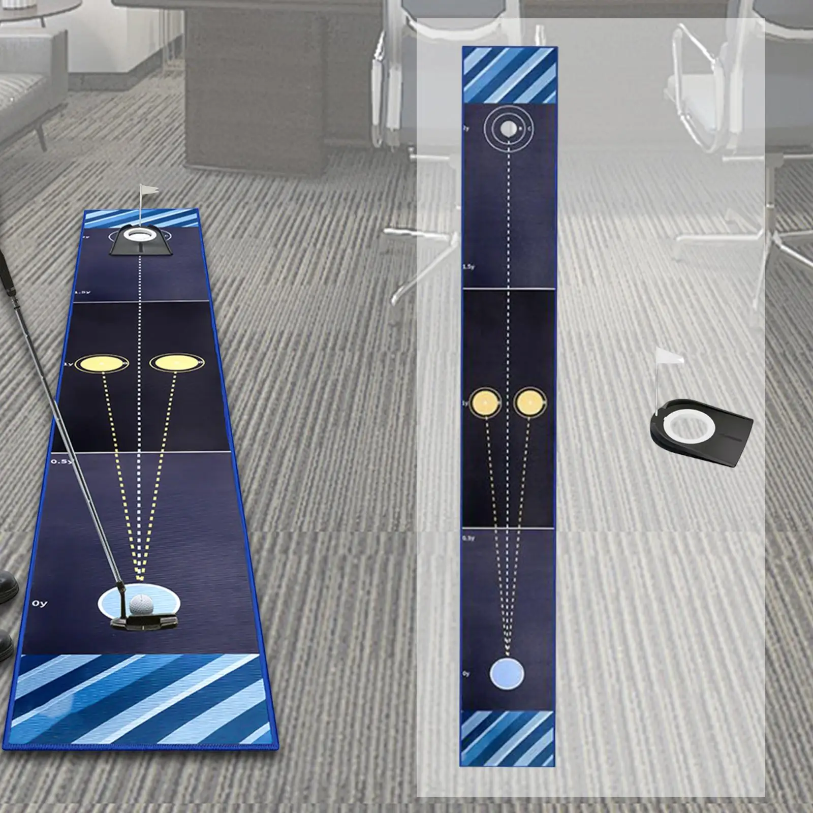 

Indoor Golf Putting Mat Double Speed Golf Hitting Mat for Park Garden Adults