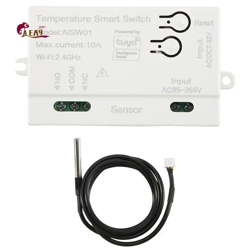 AEA9-Tuya Wifi Temperature Switch Sensor 2.4G Wifi Temperature Switch Sensor Smart Switch With Temperature Probe