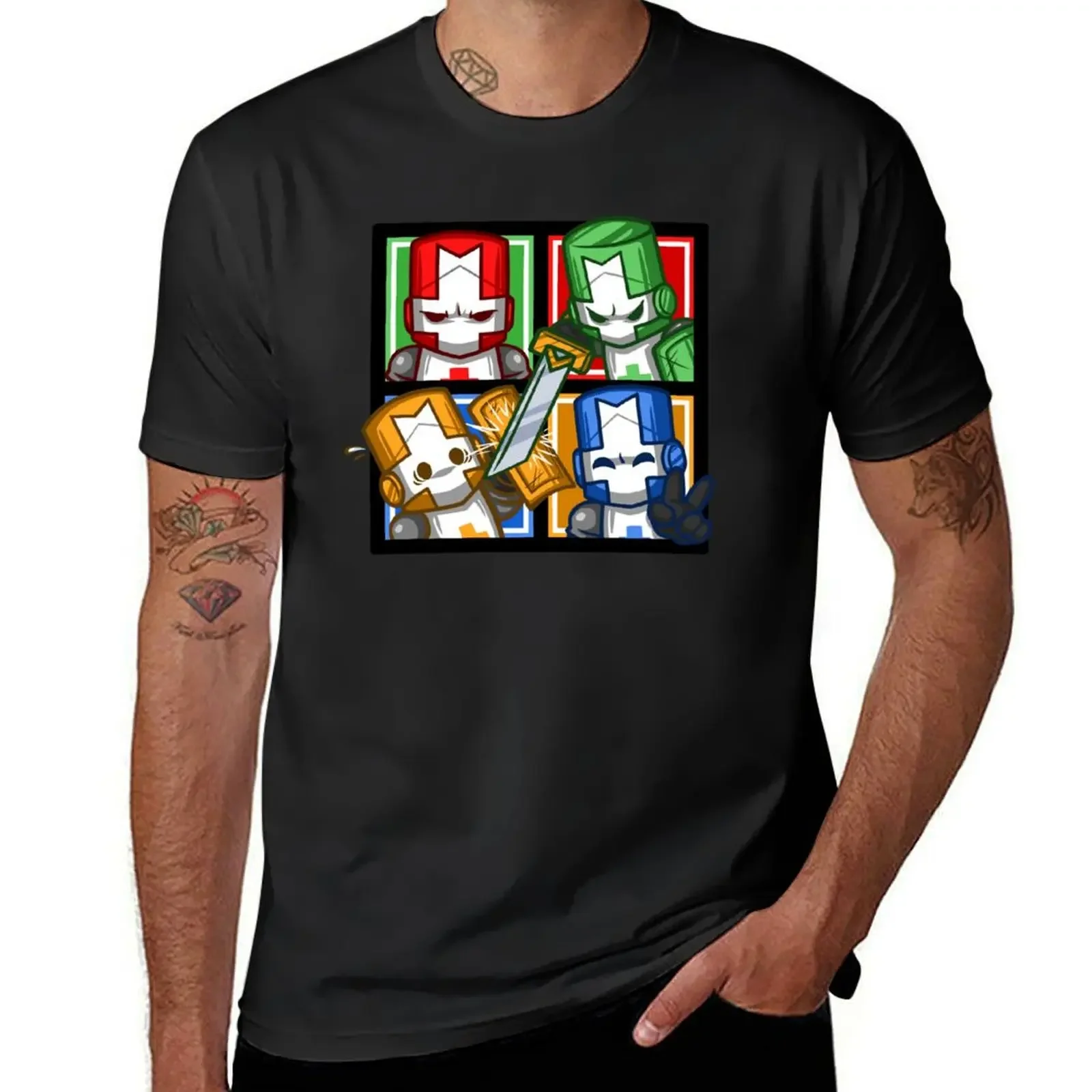 

Castle Crashers Four-Square T-Shirt croswit shirt man boys whites new gifts and t-shirts workout shirts for men