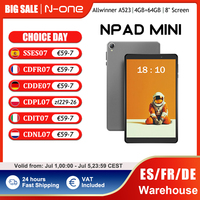 N-one Npad Mini Android 14 OS Tablet 8-inch 1280*800 IPS Screen 4GB+8GB Expansion RAM 64GB ROM WiFi 6 Bluetooth 5.2 Type-C  2025
