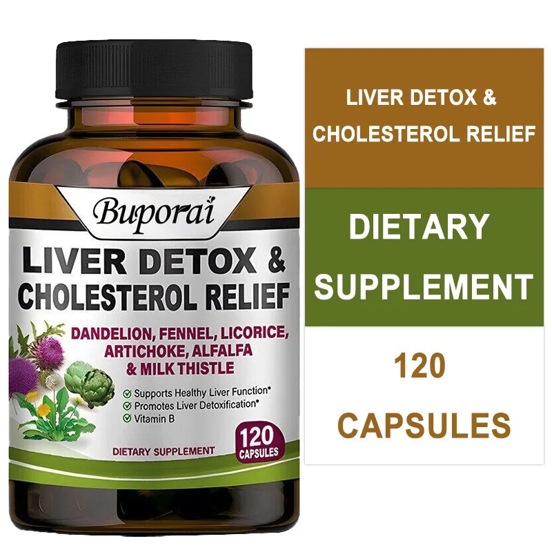 

Liver Detoxification & Cholesterol Relief- for Kidney & Liver Health, Liver Detox and Cleanse,Promotes Skin and Digestive Health