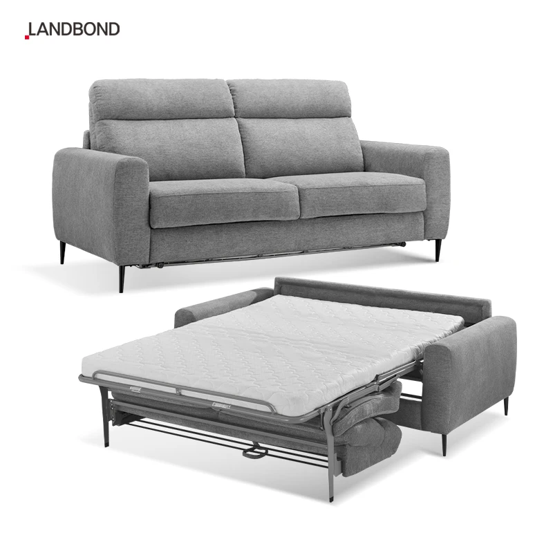 

Elegant Convertible European Style Fabric Modern Sofa Bed With Mattress Folding Out Couch 3 Seater Hotel Sleeper Sofa Bed