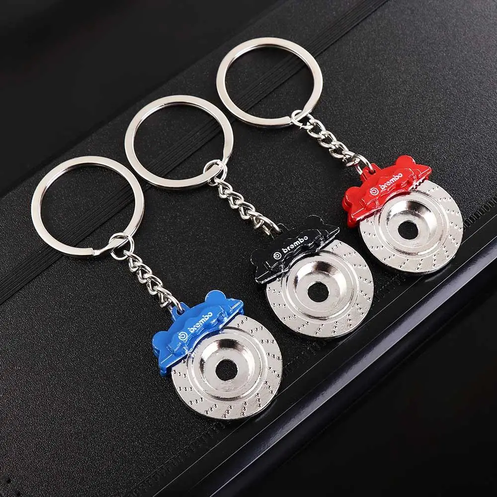 Trinket Pendant Anti-lost Gift Car Key Buckle Waist Key Ring Disc Brake Key Chain Brake Disc Keychains Wheel Caliper Keyrings