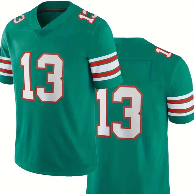 Camiseta clássica de futebol americano, camiseta de verão para treino esportivo, camiseta de rugby de manga curta, roupas respiráveis para meninos e crianças.