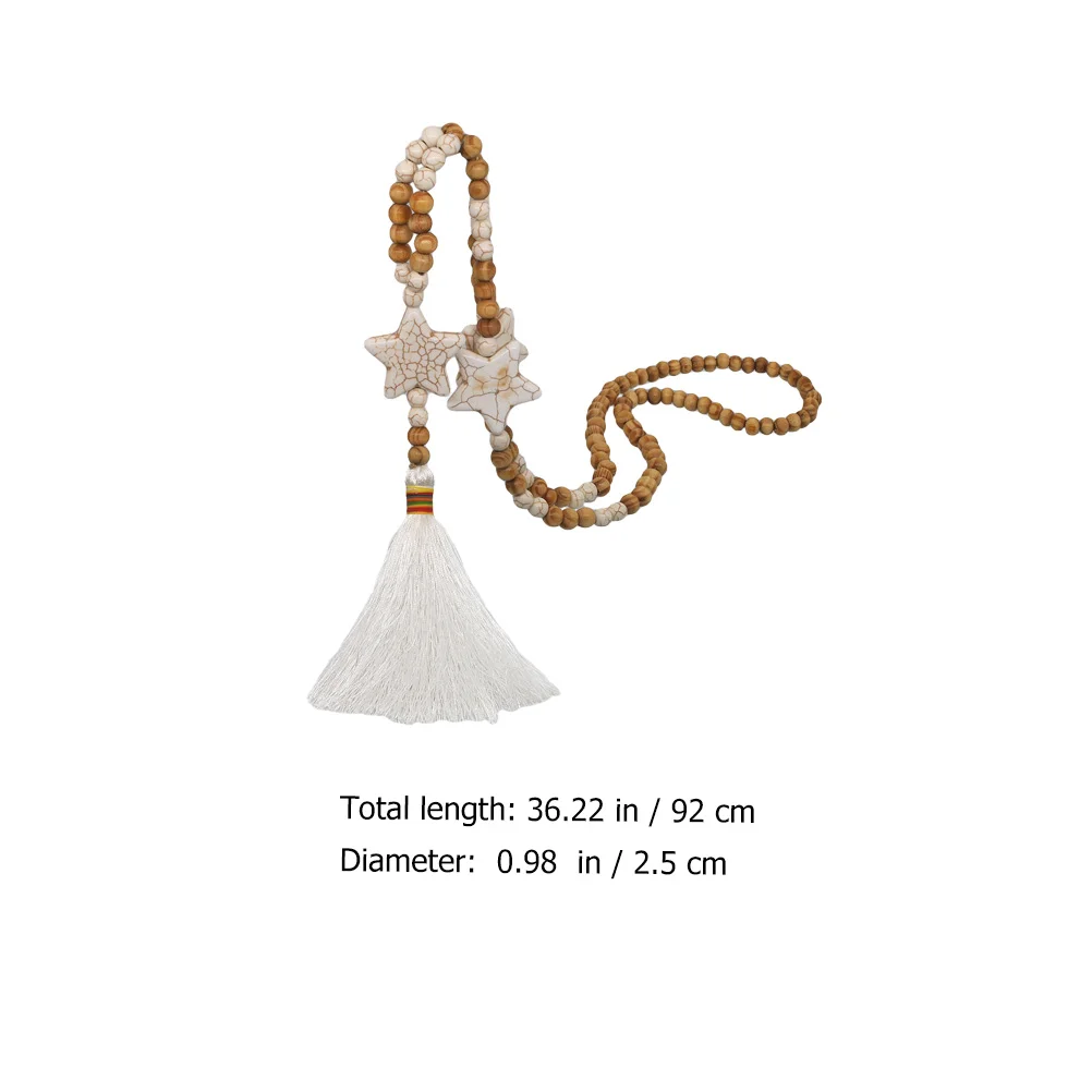 

Wooden Beads Turquoise Necklace H made Women Pendant Sweater Chic Daily Use Fashion Jewelry Gift