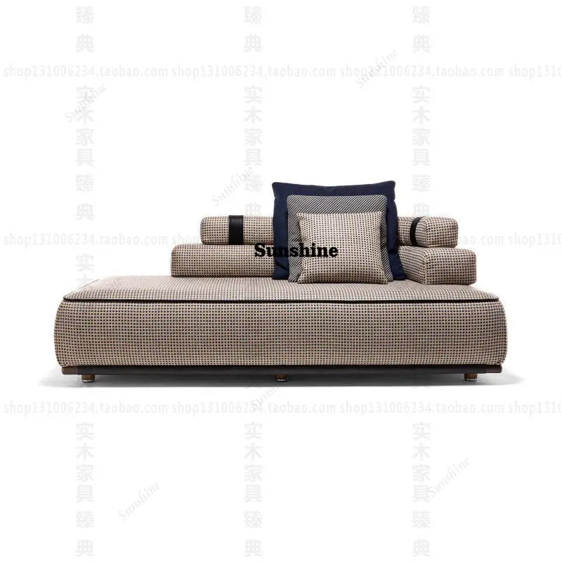 Nordic fabric sofa modern simple straight row ultra-wide large seat deep reclining square light luxury small apartment