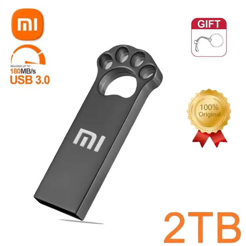 XIAOMI 2TB OTG 1024GB 64GB, Flash Drive logam 2TB USB 3.0 512gb 1TB, stik memori Tipe C adaptor hadiah baru