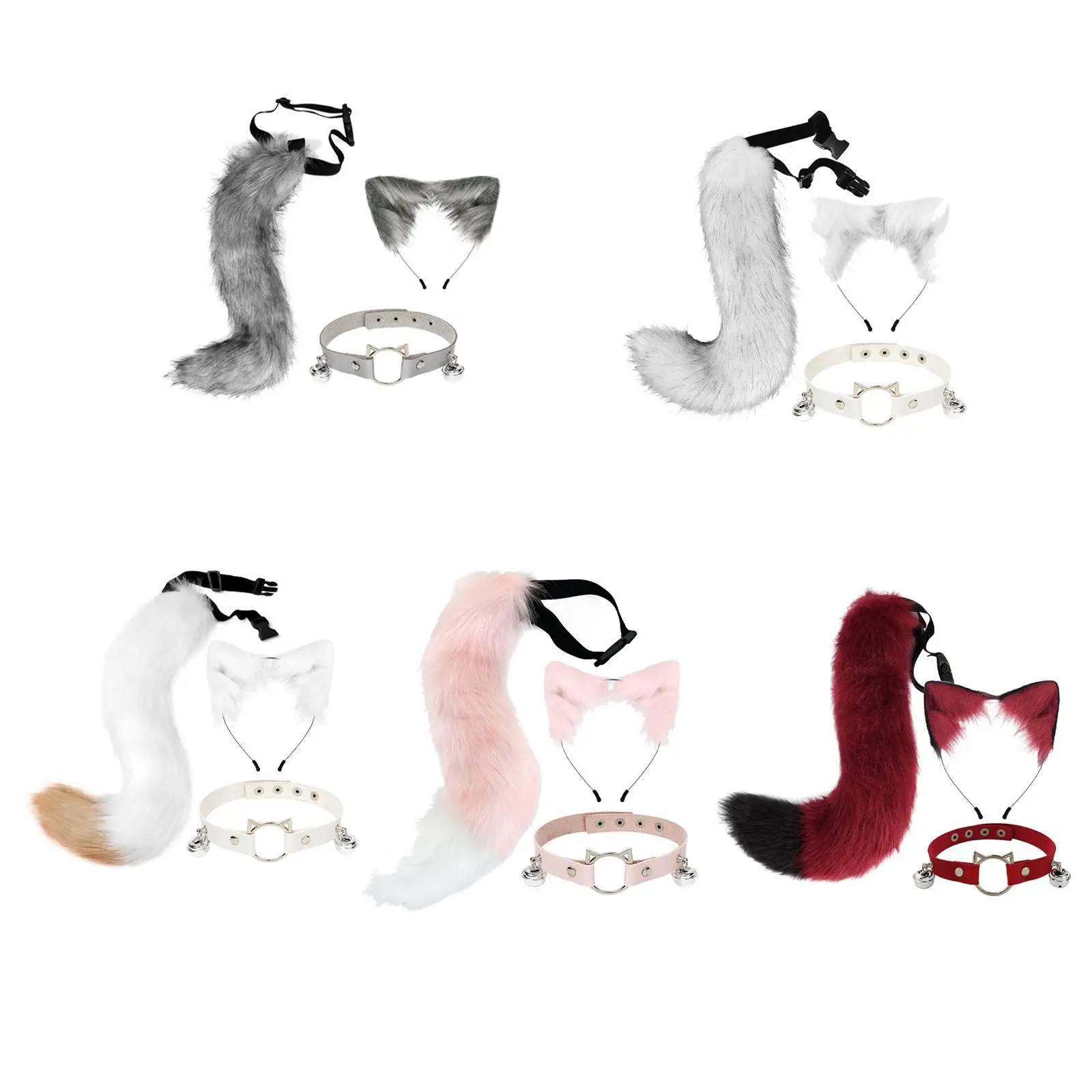 Orelhas bandana colar e cauda conjunto cocar criativo vestir-se para celebrações