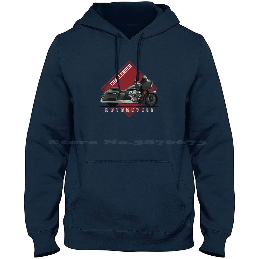 Custom Designer Motorcycle Of Challenger 100% Cotton Hoodie Challenger Scout Bobber Twenty Scout Bobber Sixty Bikers