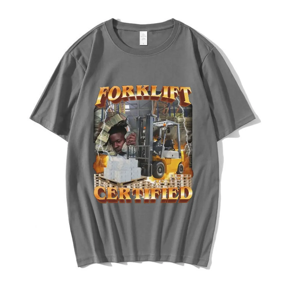 Funny Forklift Certified Operator Graphic T-Shirt Men\'s Fashion Vintage Short Sleeve T-shirts Cotton Casual Oversized T Shirts