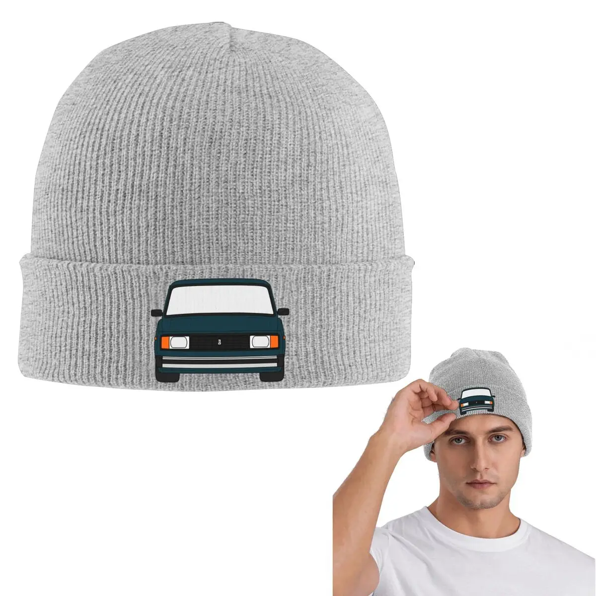 لادا VAZ 2104 2105 2107 نوفا ريفا اللون الأخضر الدافئة محبوك قبعة الهيب هوب بونيه قبعة الخريف الشتاء قبعة حريمي للرجال النساء الكبار