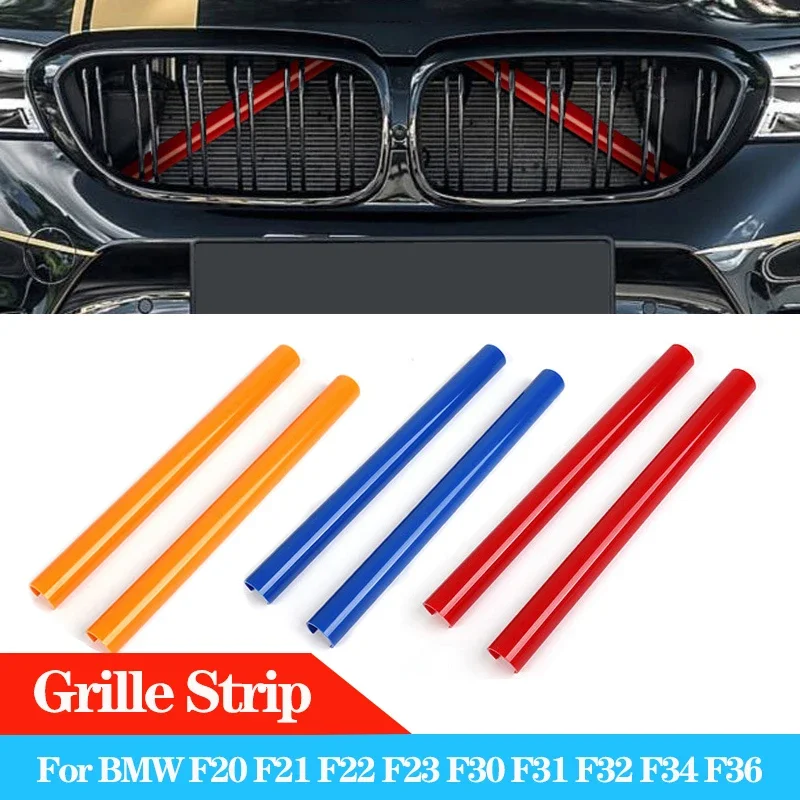 A Pair Car Front Grille Trim Strips For BMW F30 F31 F32 F33 F34 F36 F20 F21 F22 F23 G29 Car Sport Styling Decoration Accessories