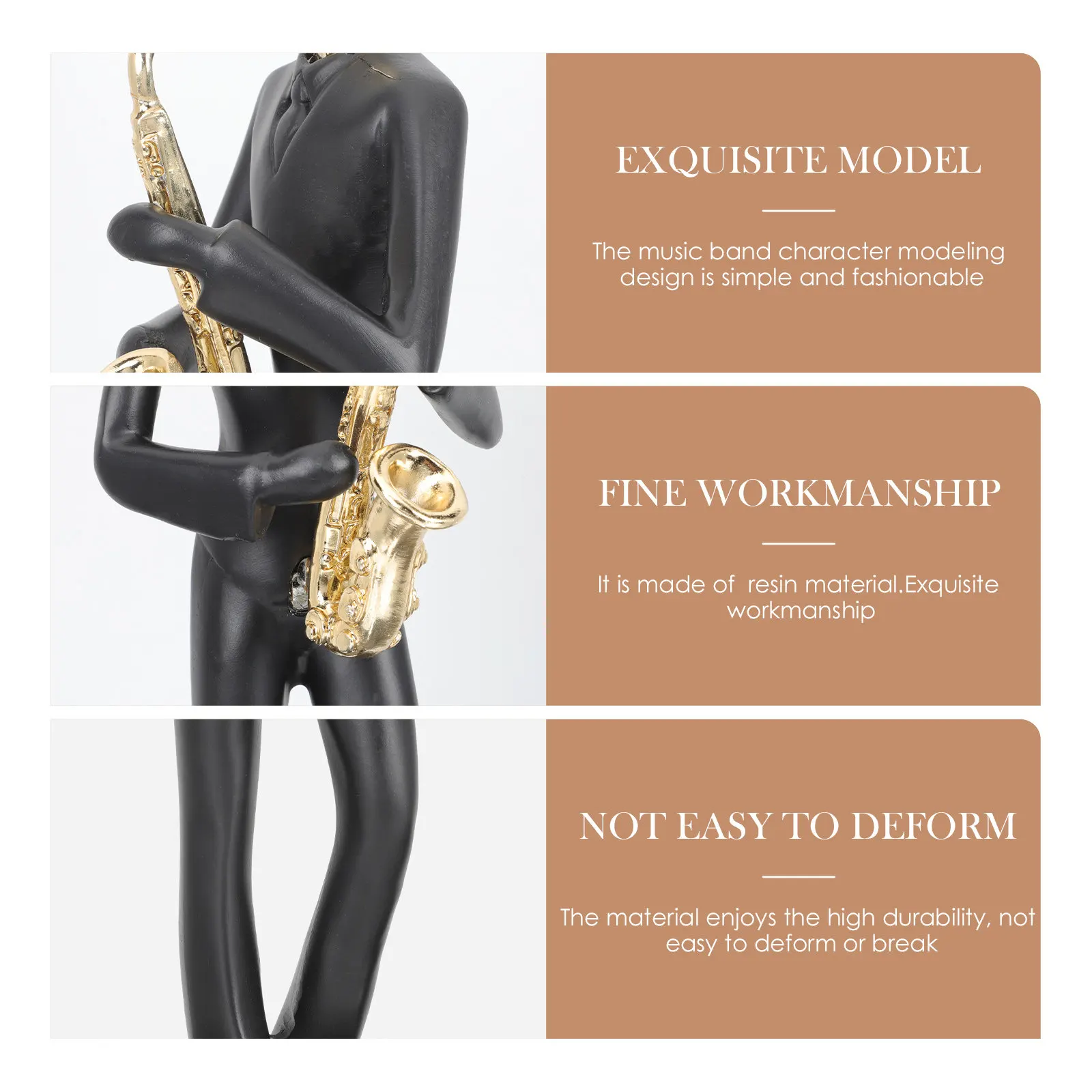 Creative Saxophone Band Decor High Durability Resin Music Character Ornament Desktop Decoration Home Supply Musical Instrument