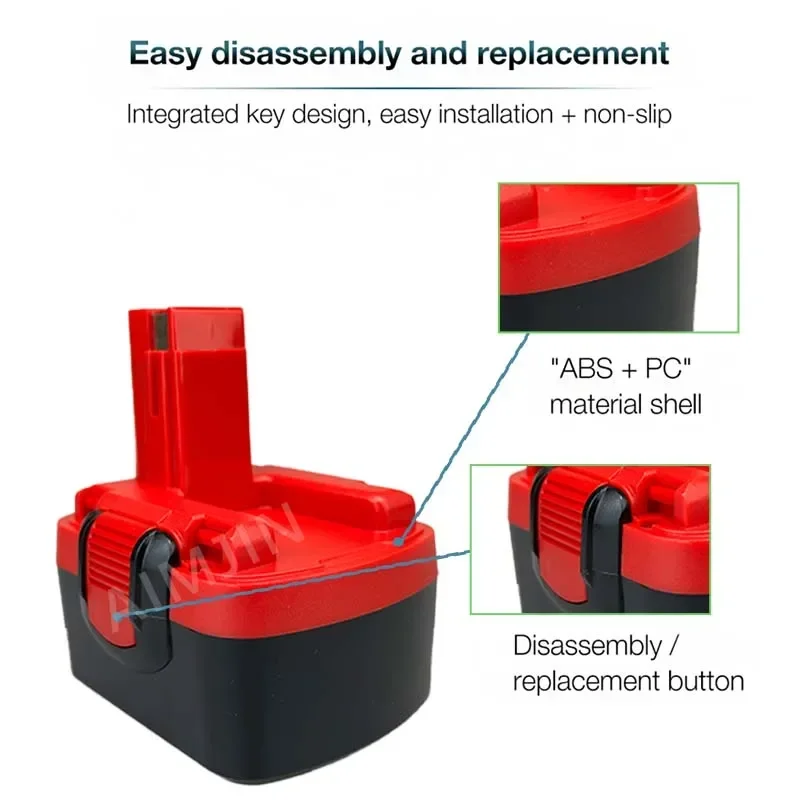 

Bottool For Bosch 4800mAH 14.4V BAT038 Battery BAT040, BAT140, PSR 14.4VE-2, GSR 14.4 V, GDS , 35614,BAT041 Battery Power Tool