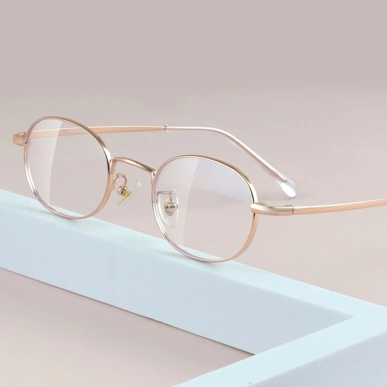 Small Oval Glasses Frame Prescription Lenses Customiz Progressive Anti-Blue Light Photochromic Anti-Reflection UV-resistant