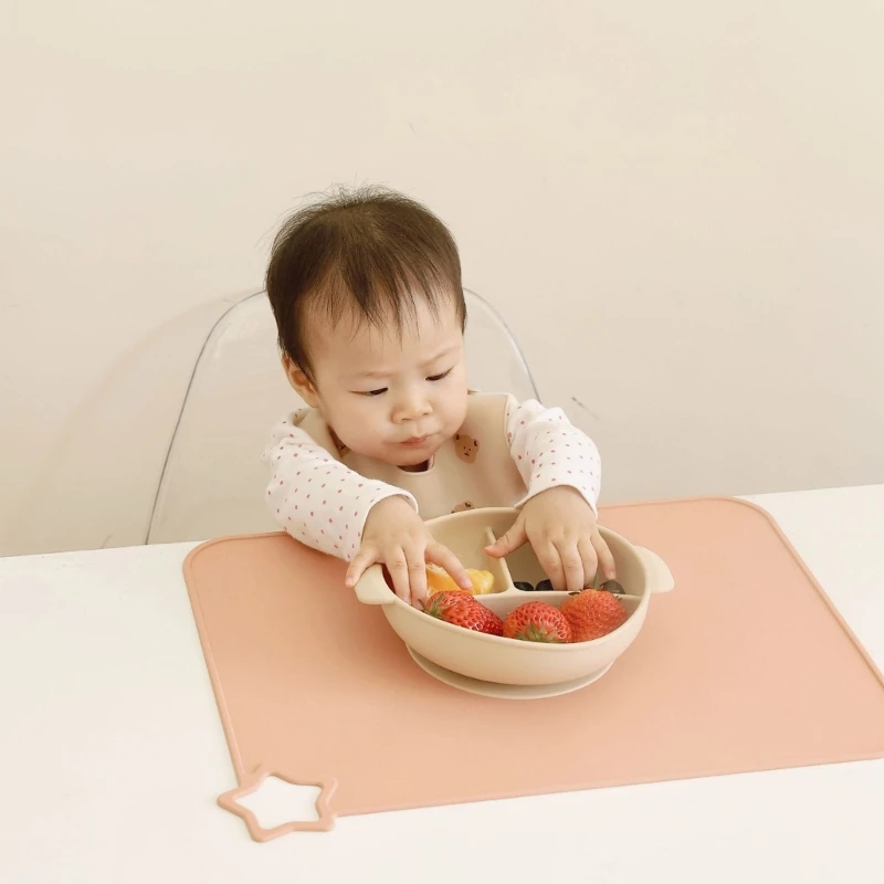 Placemats Heat Resistant Silicone Table Mats Baby Mat Kid Toddlers Flexible Eating Table Mats