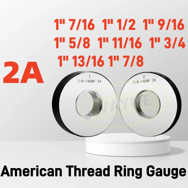 

1SET(1*GO+1*NOGO) 2A American Standard Metric Fine Thread Ring Gauge UNC UNF UNS1'' 7/16 1'' 1/2 1'' 9/16 5/8Measure Tool