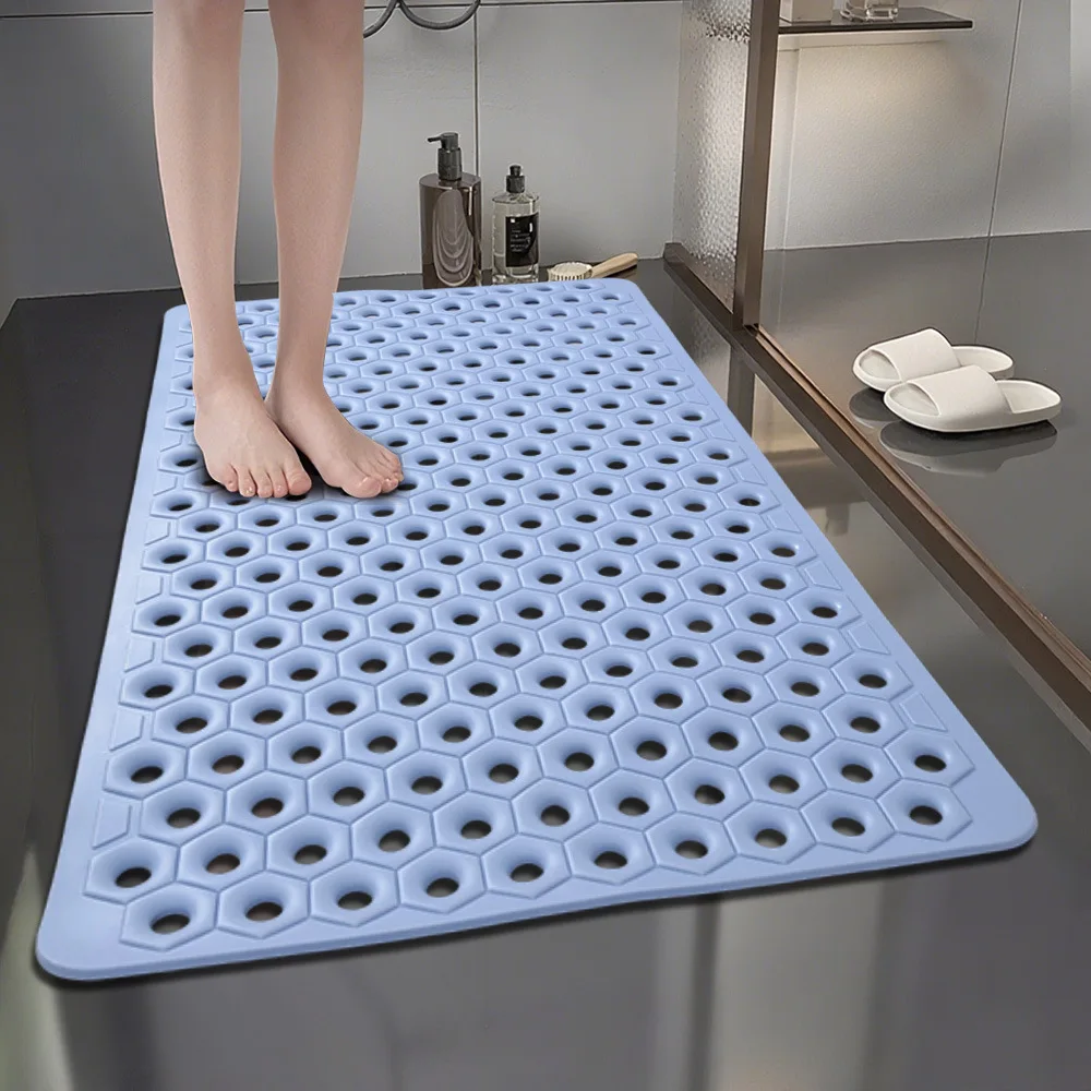 70X40CM Eco-friendly PVC Bathroom Anti-slip Mat Home Shower Room Bath Mat Floor Mat Round Hole Drainage Wall-mountable