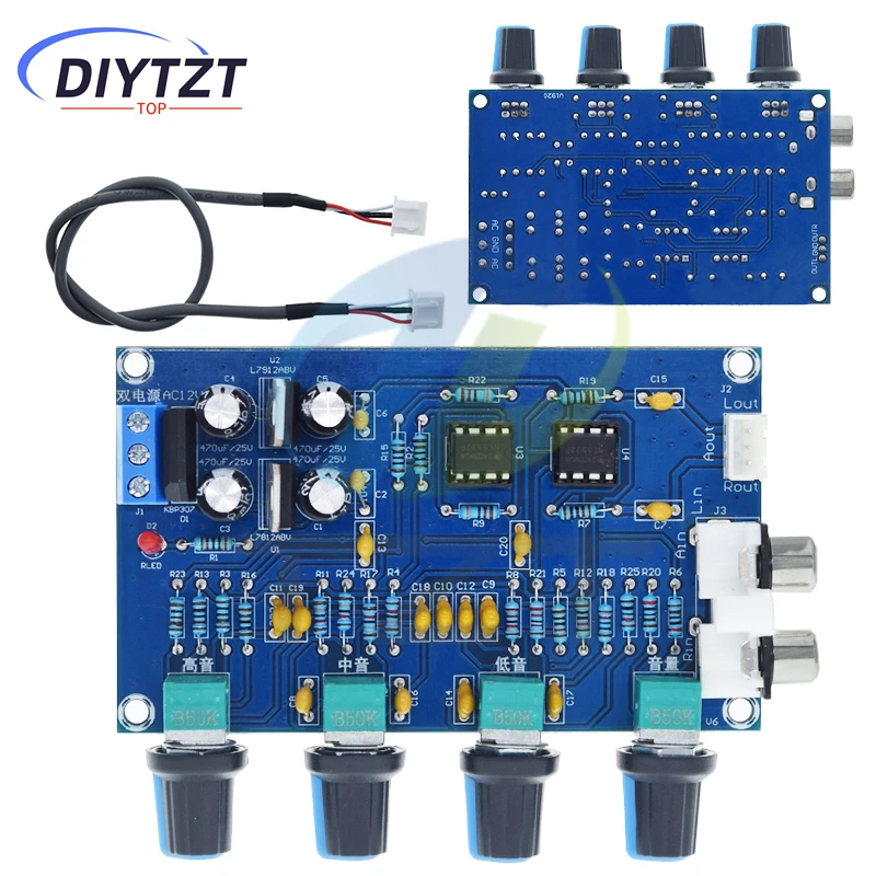 XH-M164 NE5532 Stereo-Vorverstärker, Vorverstärker, Tone Board Audio, 4 Kanäle, Verstärkermodul, 4 Kanäle, Steuerkreis, Telefonvorverstärker