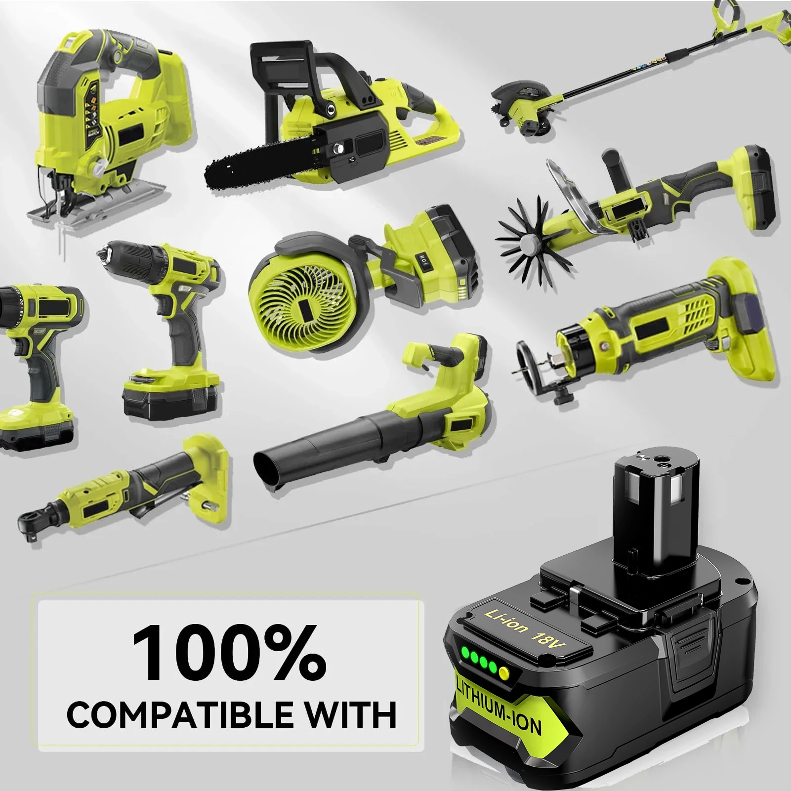 1/2/4개 5.0AH 고용량 P108 배터리, 라이오비 18V P102 P104 P105 P107 P109 P122 호환, 라이오비 18볼트 공구 배터리 핀