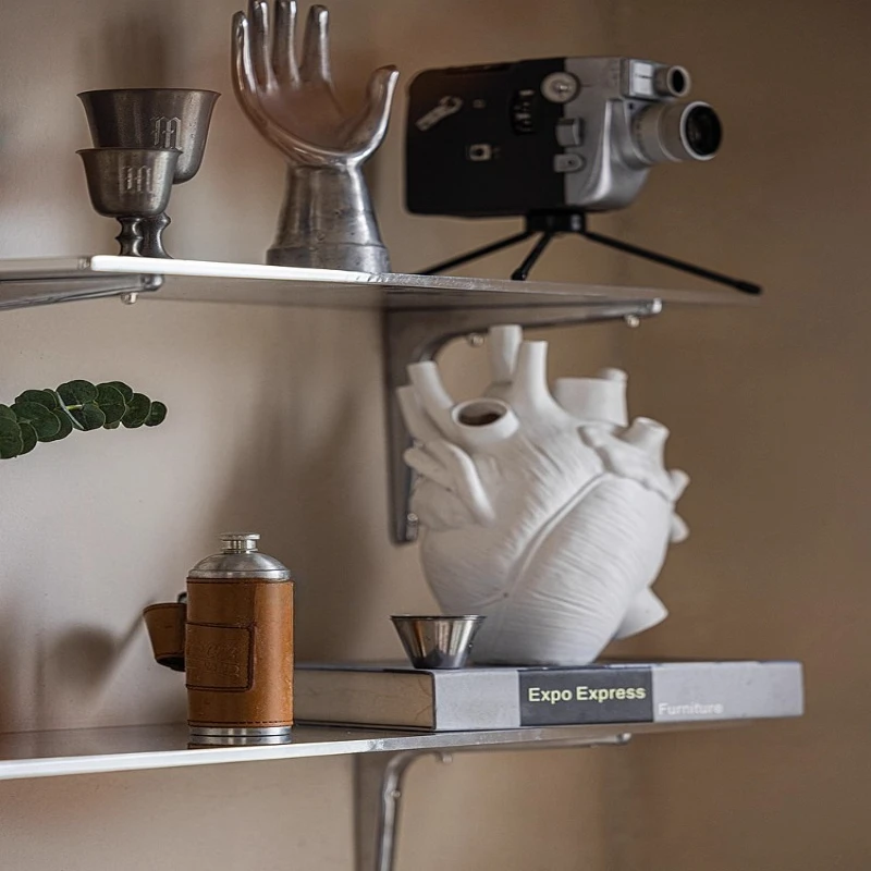 Industrial Metal Floating Shelf Multi-functional Storage Rack for Living Room Modern Aluminum Bookshelf and Display Organizer